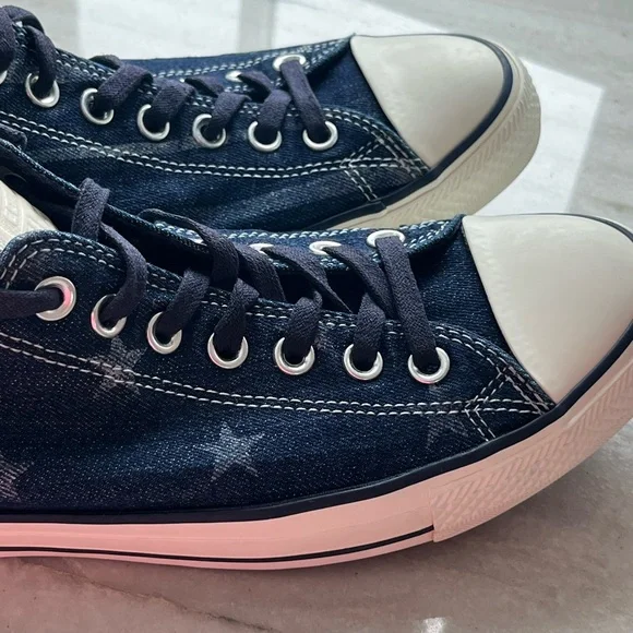 CHUCK TAYLOR CONVERSE DENIM FLAG SNEAKERS STARS STRIPES 4th JULY Mens 9.5 /W11.5 - Picture 3 of 16